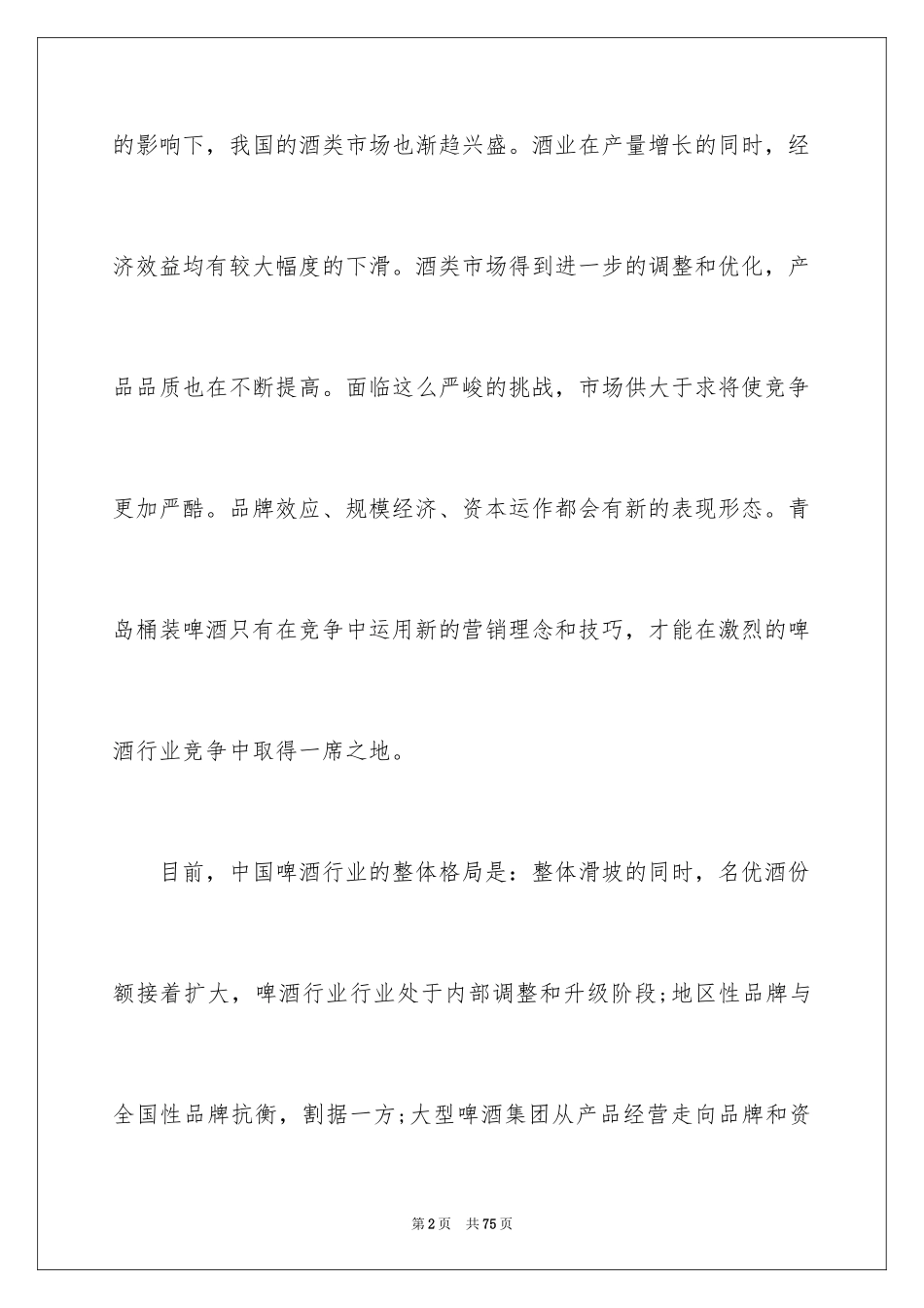 2024啤酒销售工作总结_第2页