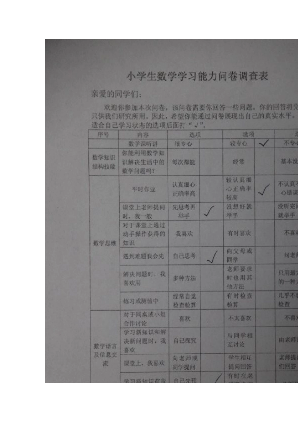 小学数学学习能力调查问卷及分析_第3页