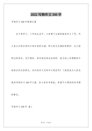 2024写物作文300字_29