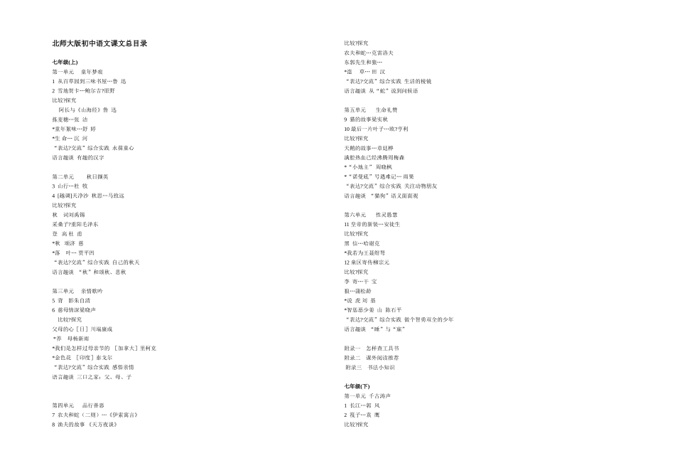 语文课文目录_第1页