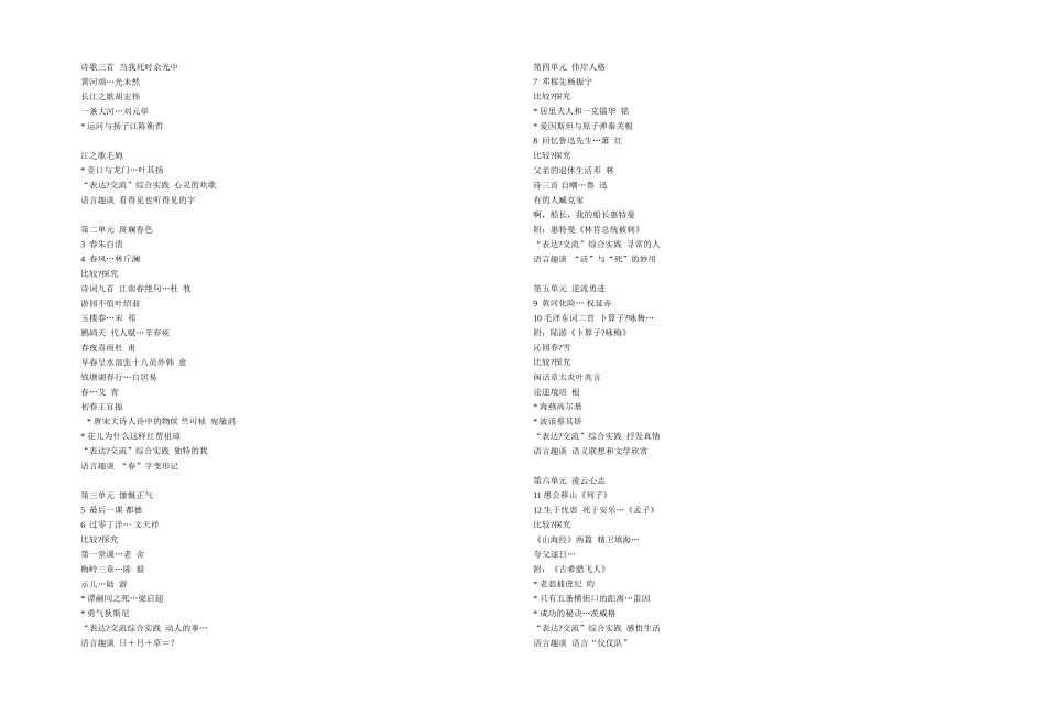 语文课文目录_第2页