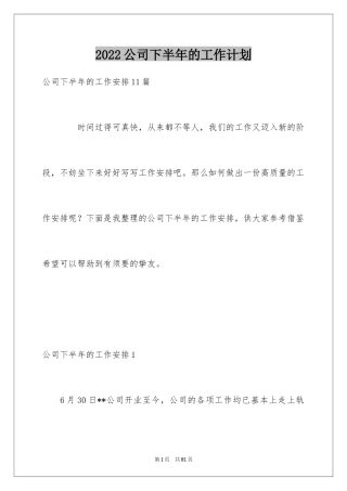 2024公司下半年的工作计划_3