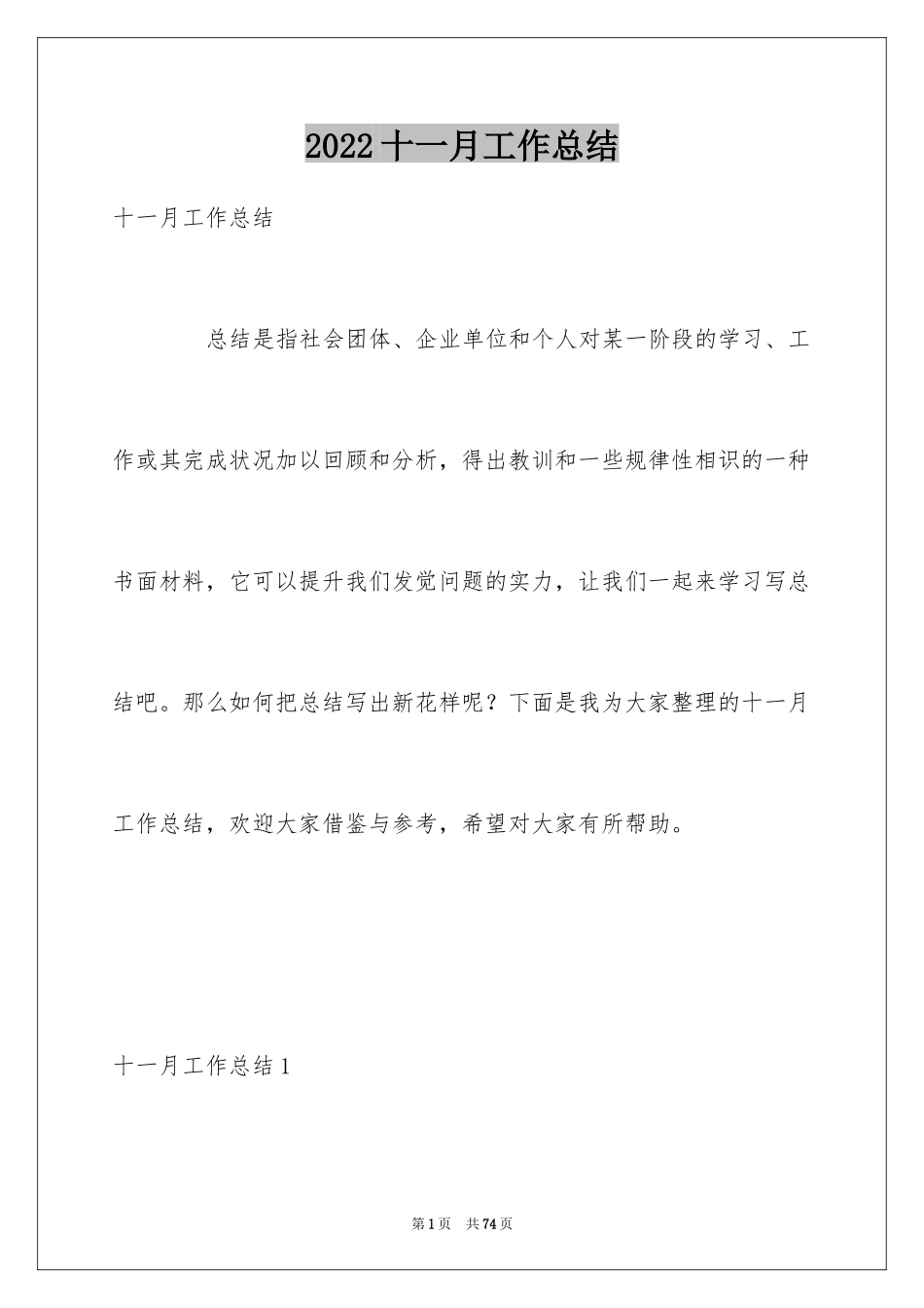 2024十一月工作总结_第1页