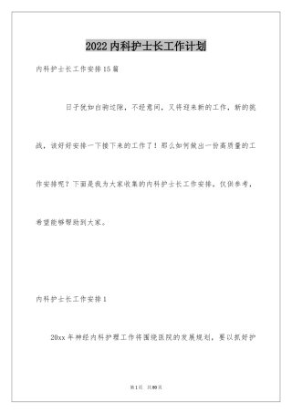 2024内科护士长工作计划_3