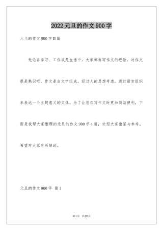 2024元旦的作文900字_2