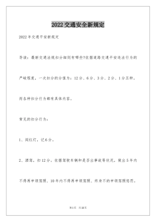 2024交通安全新规定