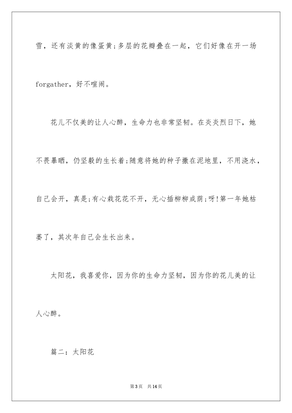 2024写太阳花的作文400字_第3页