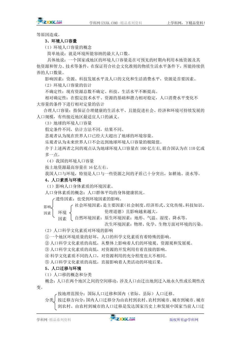 【人教版三维设计】2011年高考地理一轮复习：第30讲人口与环境_第2页