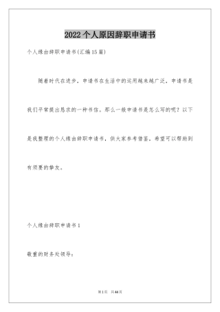 2024个人原因辞职申请书_27