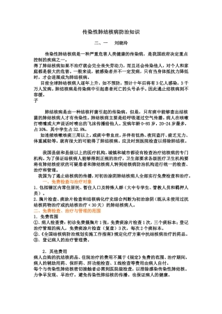 传染性肺结核病防治知识