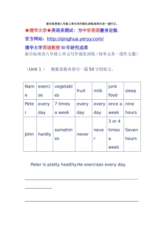 新目标英语八年级上单元写作强化训练(每单元各一道作文[1][1][1]