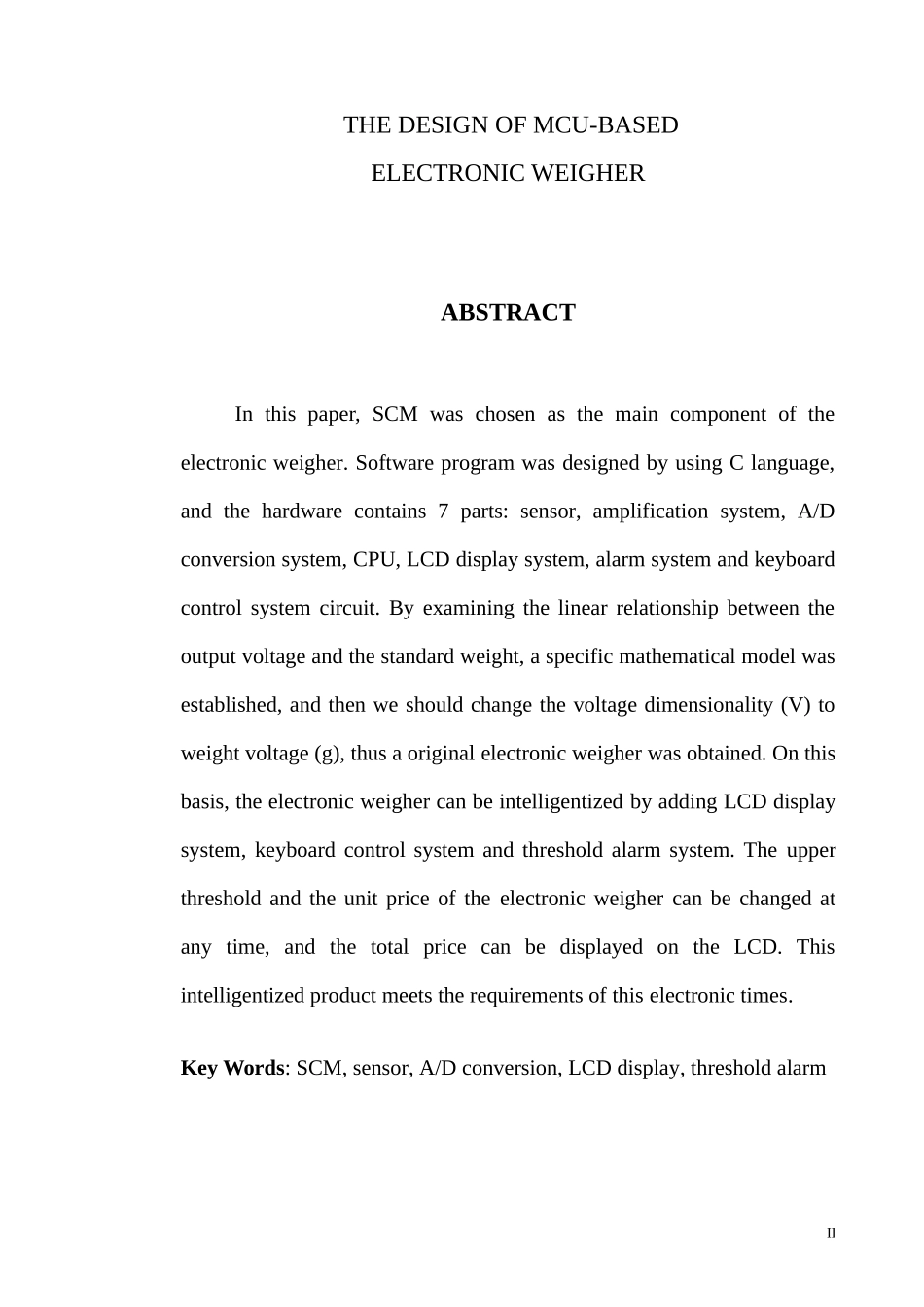 基于单片机控制的电子称的设计_第2页