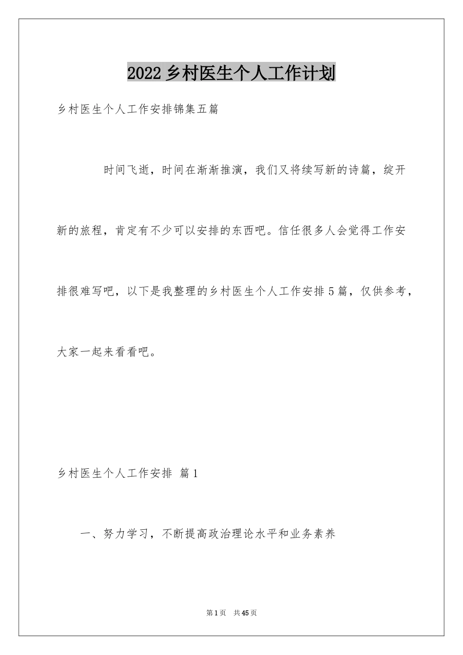 2024乡村医生个人工作计划_1_第1页