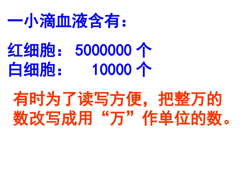 人教版四年级数学上册《整万数改写成以“万”为单位的数》_第2页