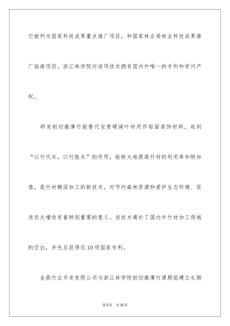 2024刨切微薄竹创业计划书_第2页