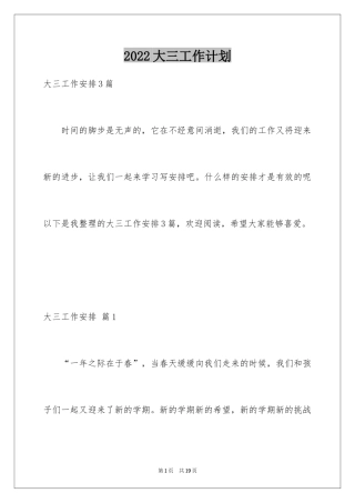 2024大三工作计划