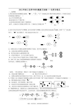 2012年初中化学中考专题训练——_化学方程式2
