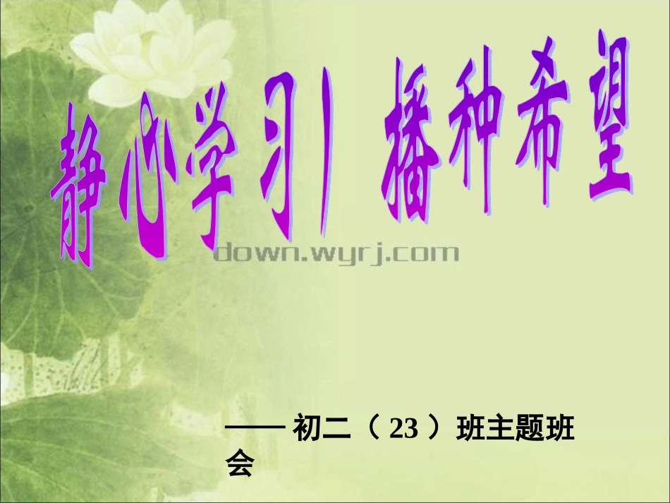 雷少梅《静心学习》主题班会_第1页