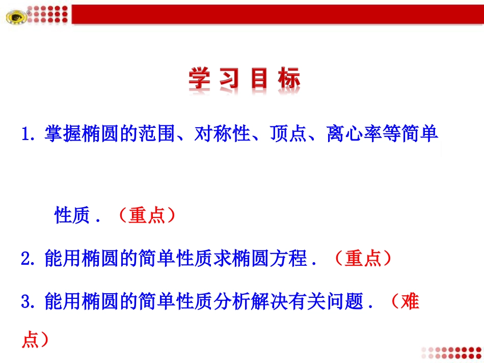 椭圆的简单几何性质第课时椭圆方程及性质的应用_第3页