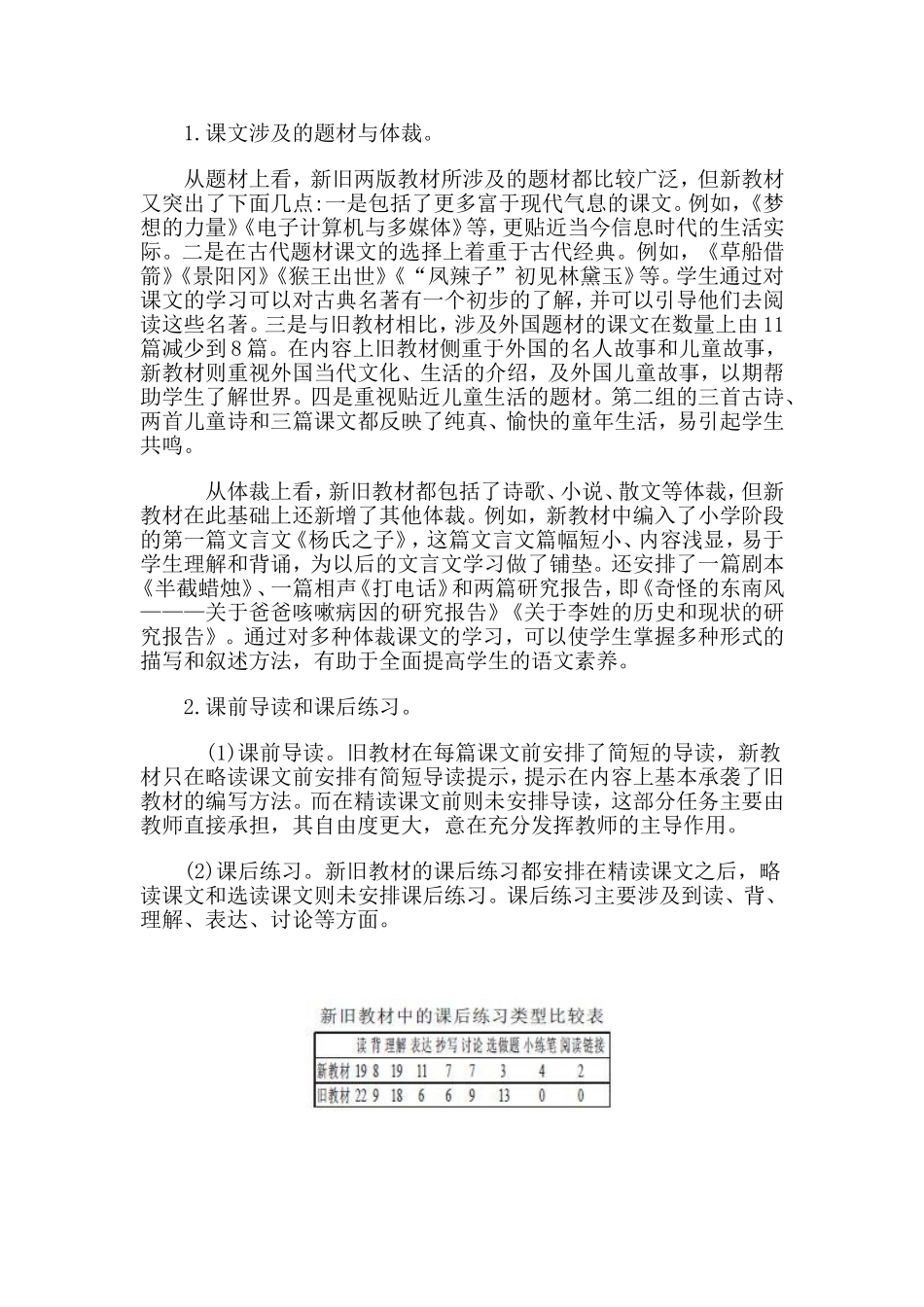 人教版五下新旧版教材内容的比较分析_第2页