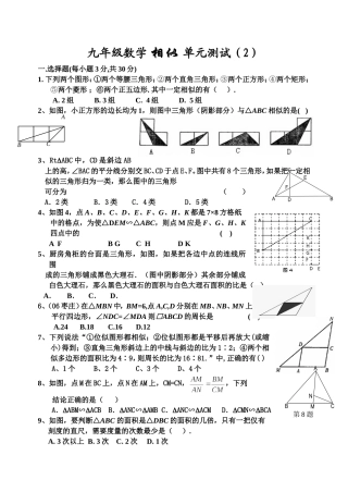秋九数相似单元测试