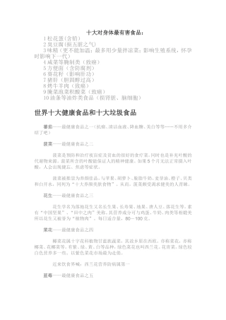 十大对身体最有害食品