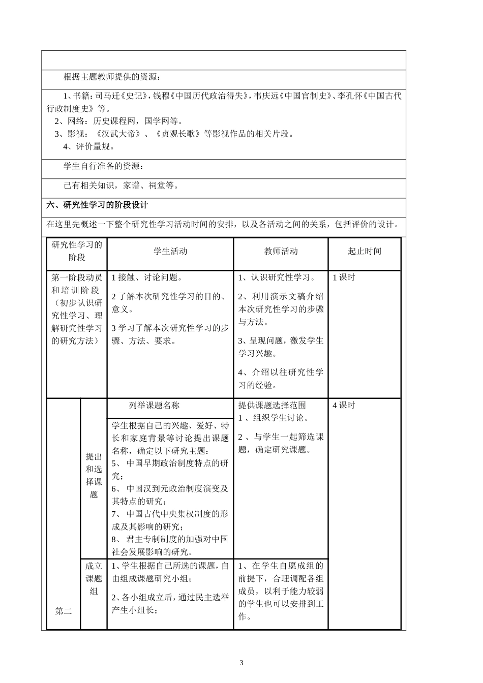 历史研究性学习——中国古代中央集权制度的研究_第3页