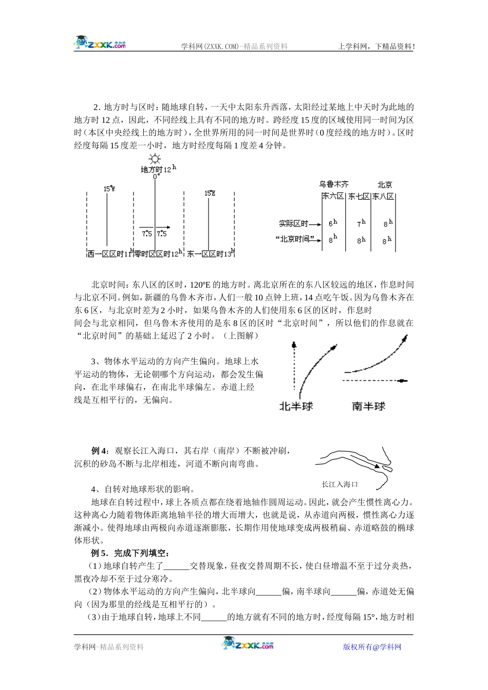【人教版三维设计】2011年高考地理一轮复习：第4讲地球自转的地理意义_第3页