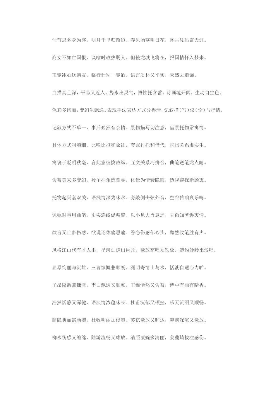古典诗词鉴赏口诀_第3页