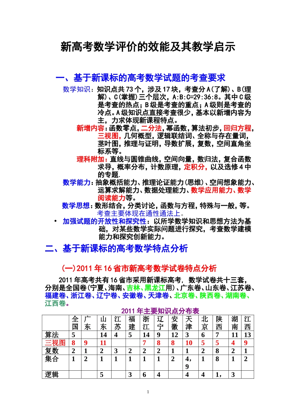 高考数学试题评析_第1页