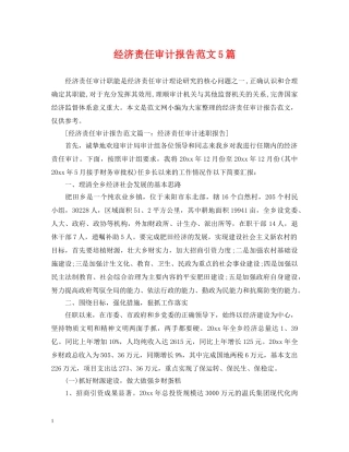 经济责任审计报告范文5篇 