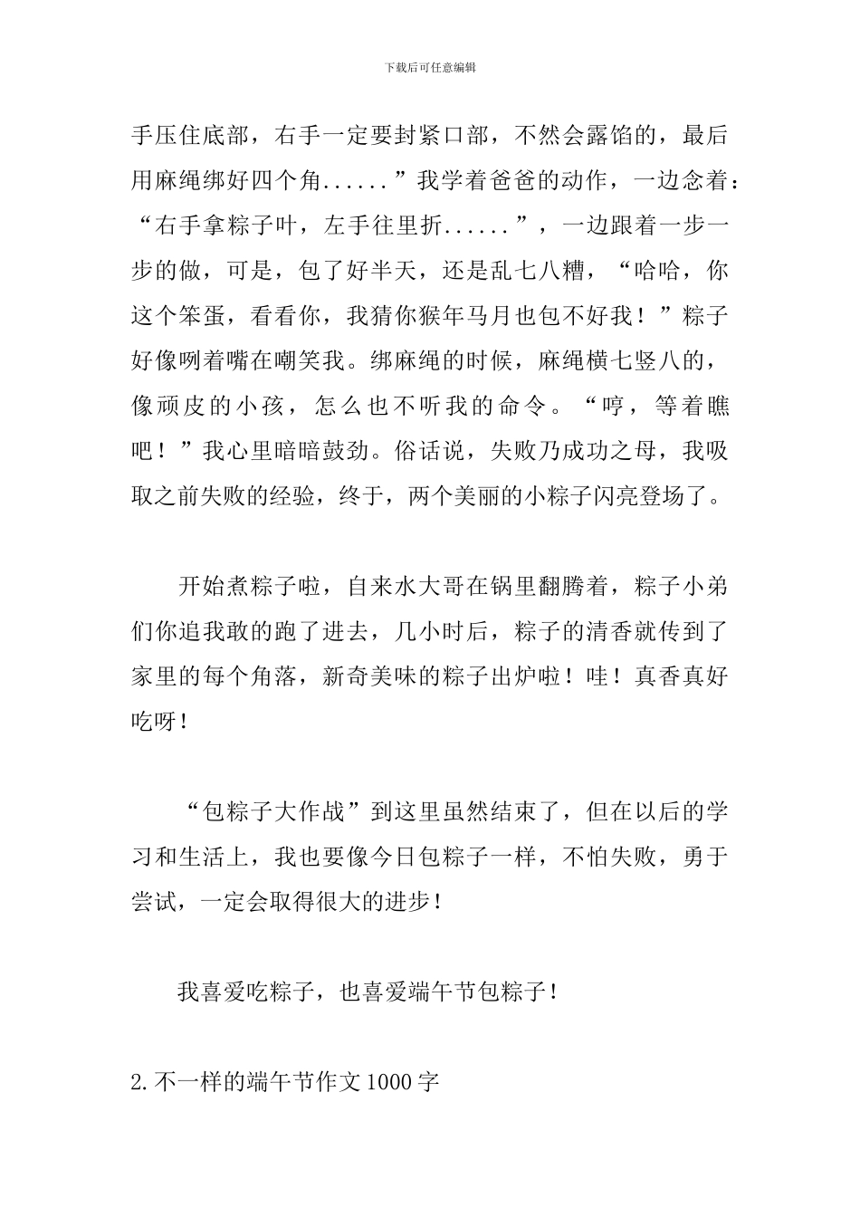 不一样的端午节作文1000字_第3页