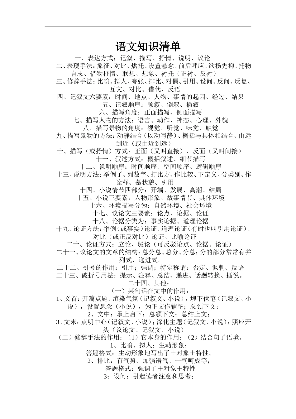 语文知识清单_第1页