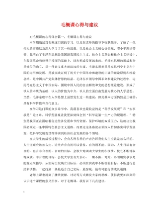 毛概课心得与建议 
