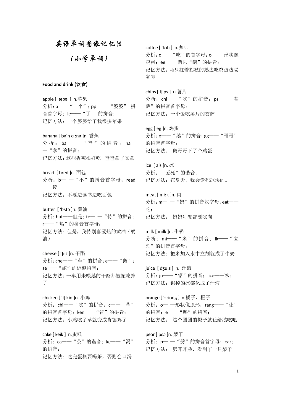 完美版小学英语单词图像记忆法2_第1页