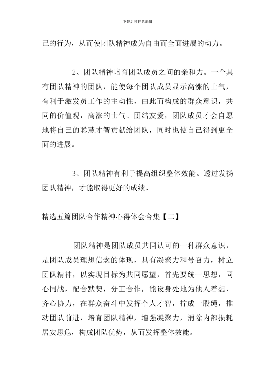 精选五篇团队合作精神心得体会合集_第3页