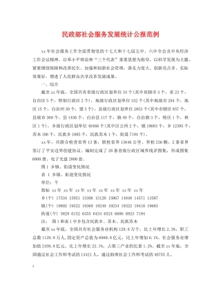 民政部社会服务发展统计公报范例 