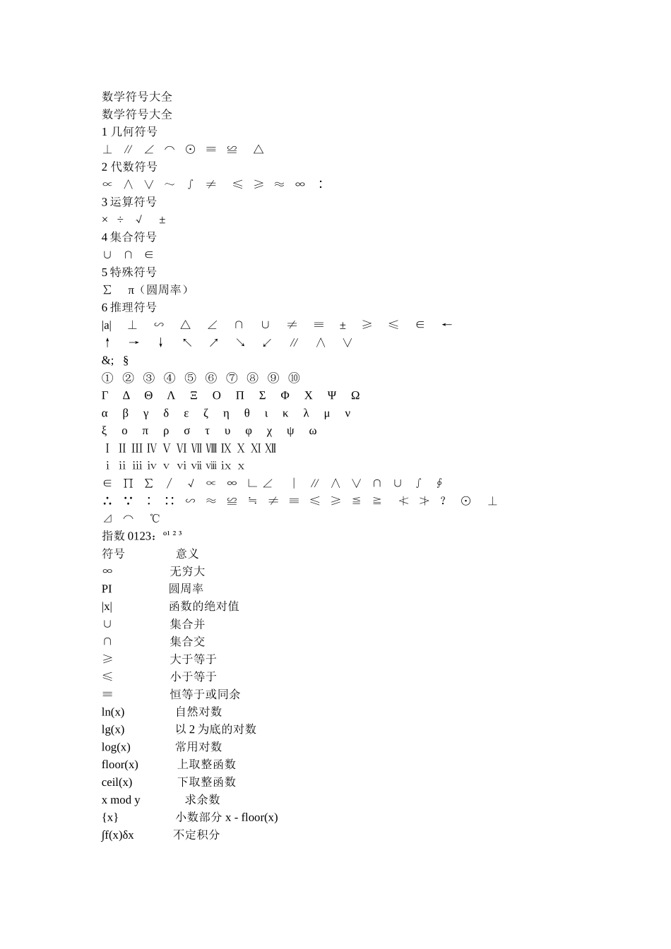 数学符号大全_第1页
