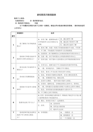 家校联系问卷调查表 (7)