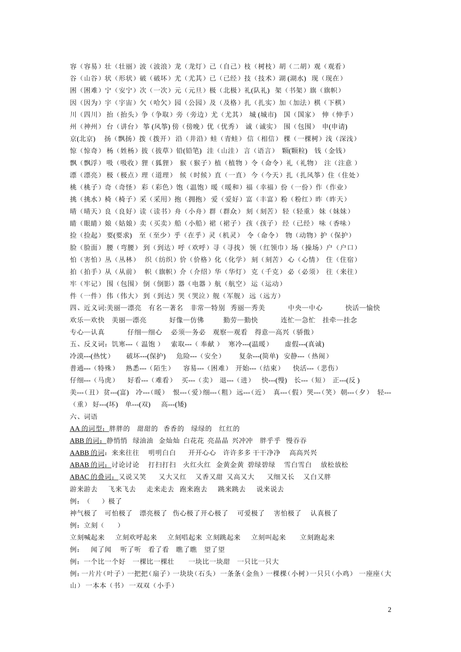 二年级上册语文复习知识点(很全面_推荐)_第2页