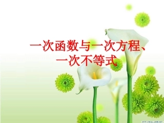 一次函数与一次方程、一次不等式PPT