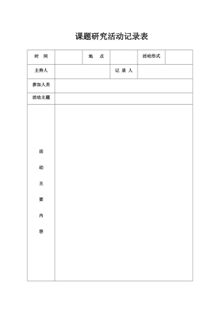 课题研究活动记录(学校微型课题)