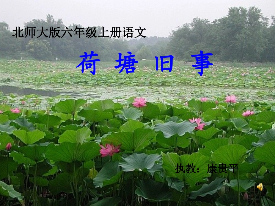 六年级语文上册《荷塘旧事》第一课时课件_第1页