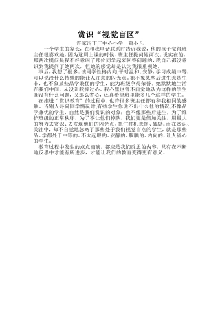 赏识视觉盲区