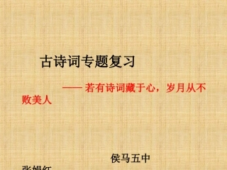 古诗词专题复习