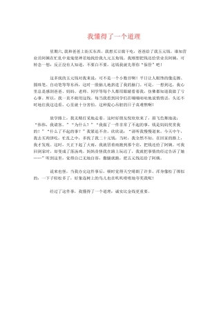 我懂得了一个道理