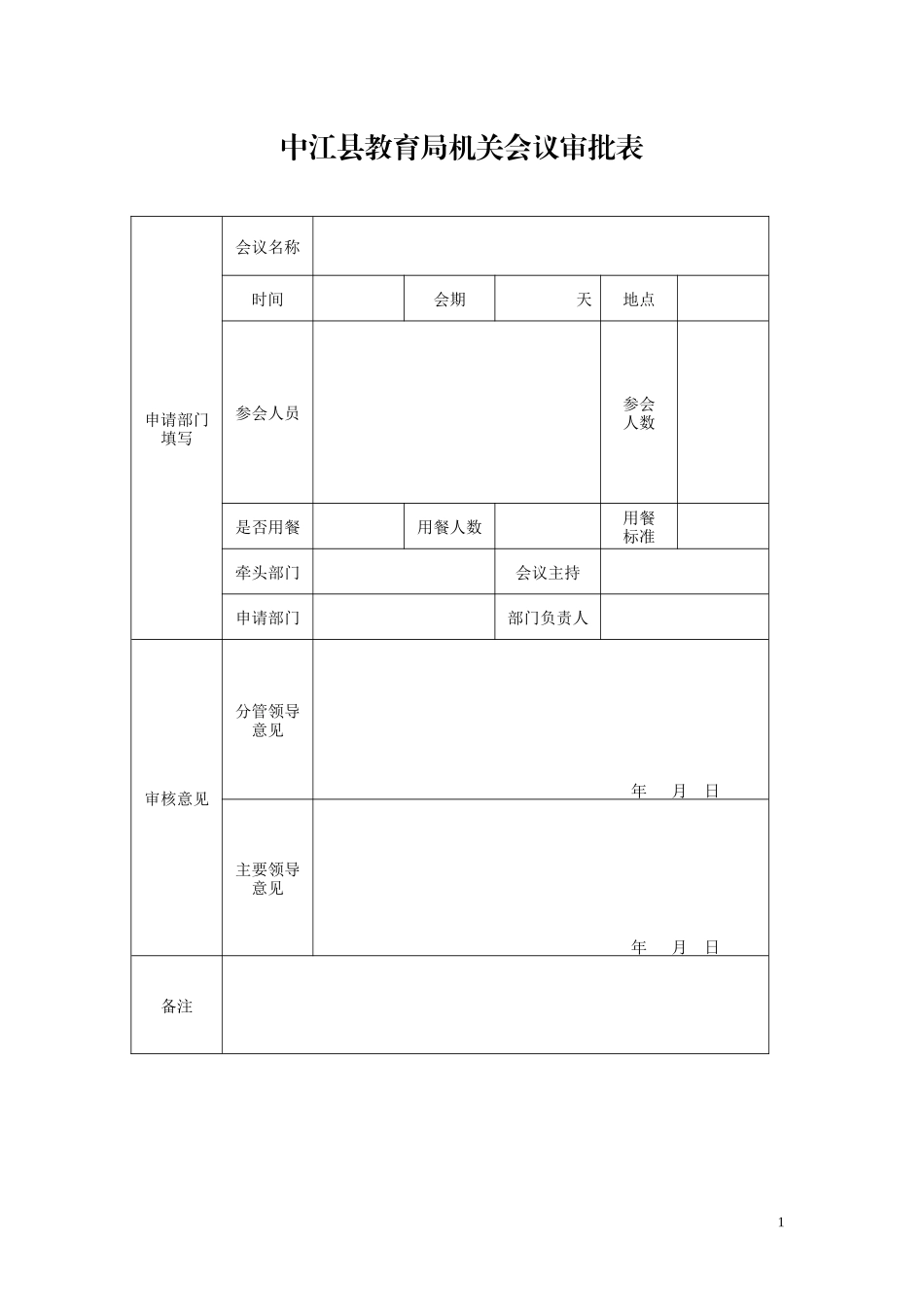 制度汇编中的各种审批表_第1页