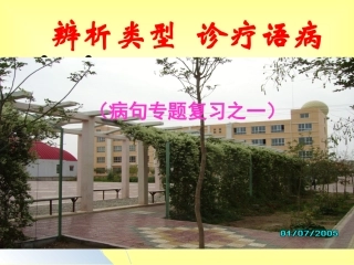 辨析类型诊疗语病（第一讲）