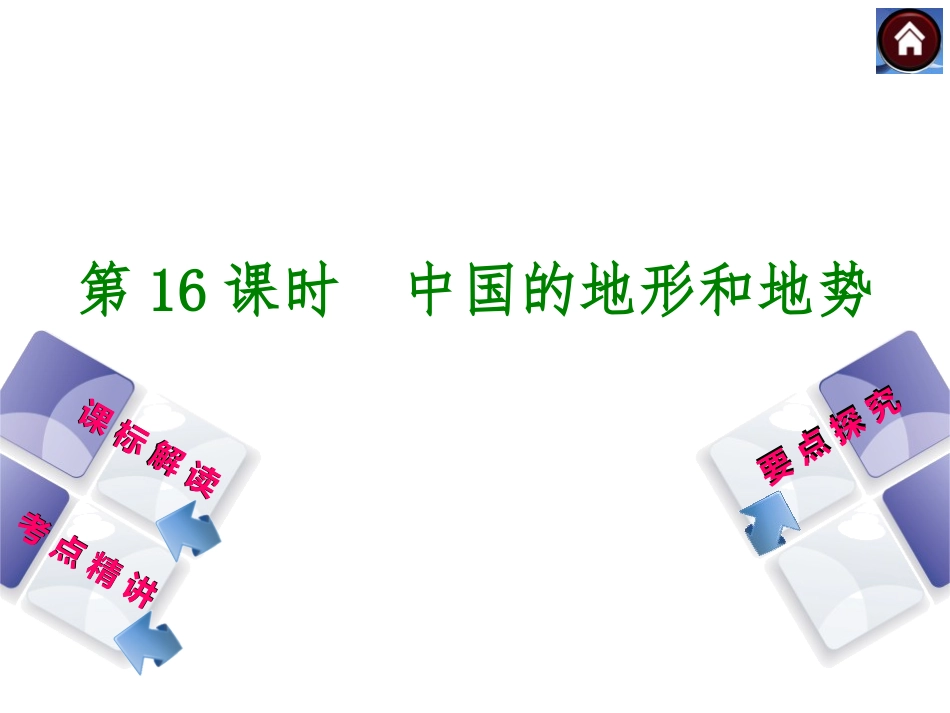2014中考地理复习方案第16课时_中国的地形和地势(全国通用_23张)_第1页