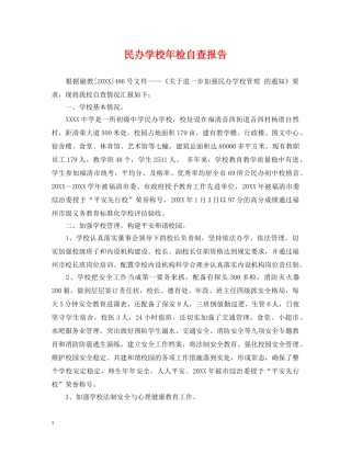 民办学校年检自查报告 